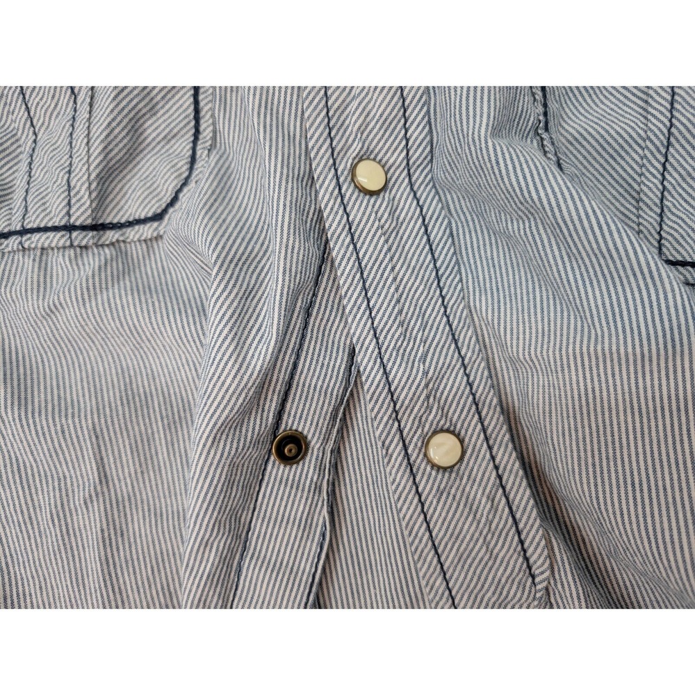 Arizona Jeans Western Cowboy Pearl Snap Shirt Men's Size L Four Wheel Copm Utah - Picture 5 of 11